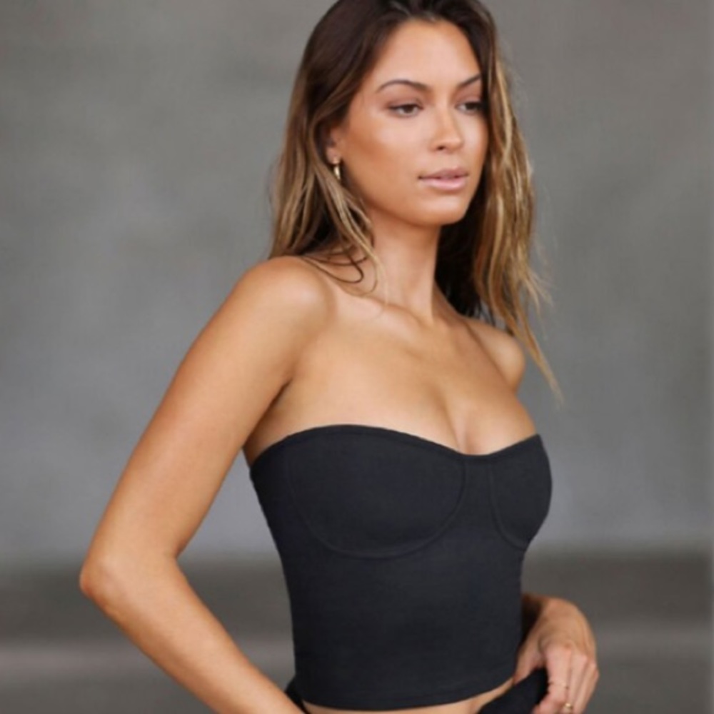 Joah Brown Bustier Tube Top - Sueded Onyx